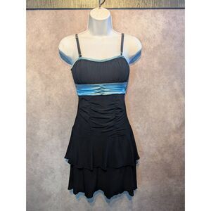 Taboo y2k black mini dress w/sash tieback small